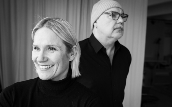 Näyttelijä Laura Malmivaara ja muusikko Arttu Takalo.